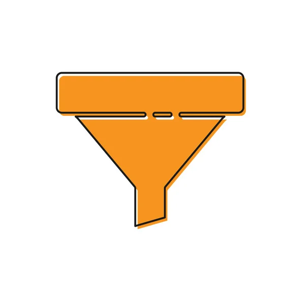 Embudo Orange Sales Con Flechas Para Marketing Startup Icono Negocio — Archivo Imágenes Vectoriales