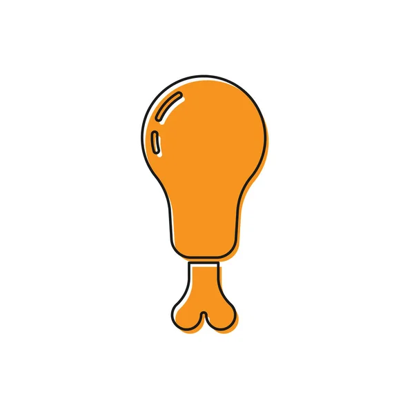 Symbol Für Orangefarbene Hühnerkeulen Isoliert Auf Weißem Hintergrund Hühnerkeule Vektorillustration — Stockvektor