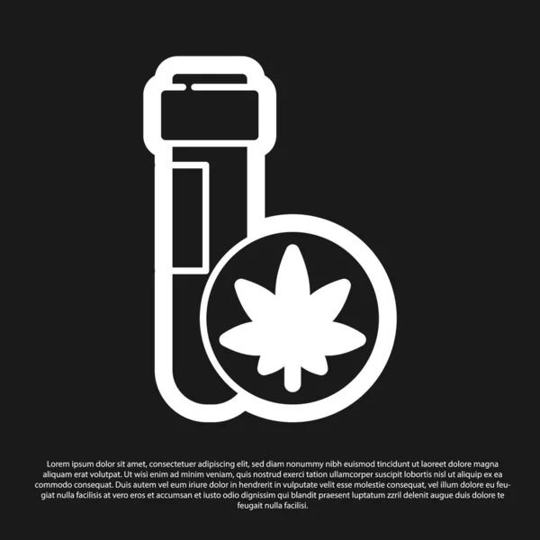 Tubo Teste Black Chemical Com Ícone Folha Maconha Cannabis Isolado — Vetor de Stock