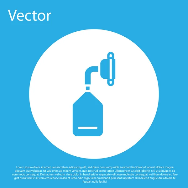 Blaues Medizinisches Sauerstoffmaskensymbol Auf Blauem Hintergrund Weißer Kreis Knopf Vektorillustration — Stockvektor