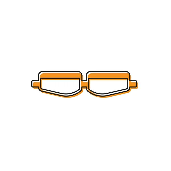 Oranje Veiligheidsbril Pictogram Geïsoleerd Witte Achtergrond Vector Illustratie — Stockvector