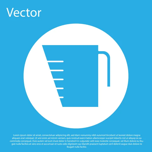 Taza Medición Azul Para Medir Icono Comida Seca Líquida Aislada — Archivo Imágenes Vectoriales