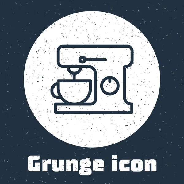 Grunge Line Electric Mixer Icon Isolated Grey Background Kitchen Blender — Stock Vector