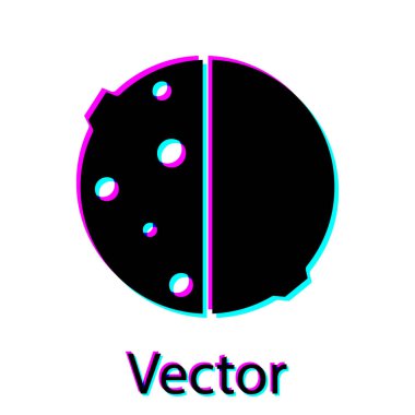 Güneş tutulması simgesi beyaz arkaplanda izole edilmiş. Tam sonar tutulması. Vektör İllüstrasyonu