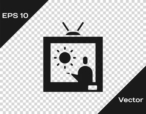 Icono Pronóstico Del Tiempo Negro Aislado Sobre Fondo Transparente Ilustración — Vector de stock