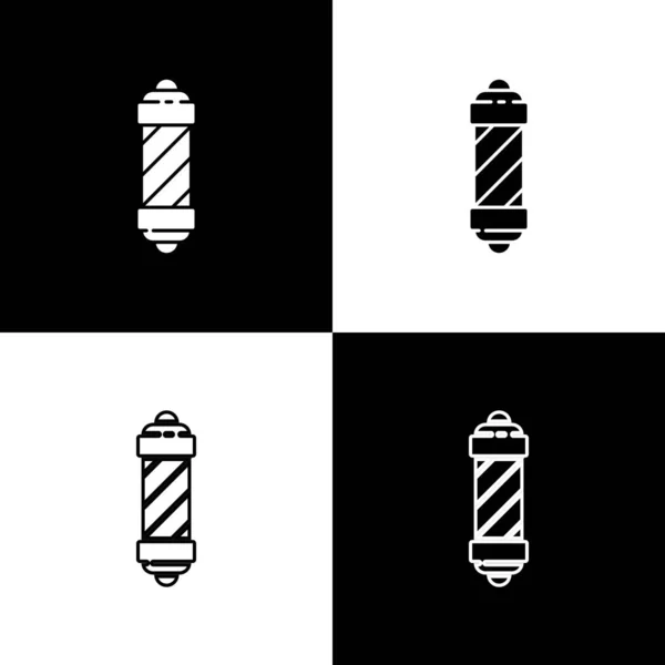 Set Classic Barber Shop Pole Icon Aislado Sobre Fondo Blanco — Archivo Imágenes Vectoriales