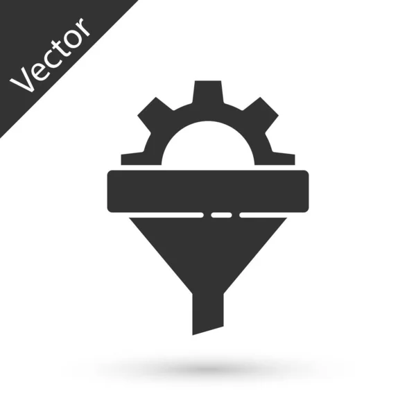 Embudo Gris Ventas Con Flechas Para Comercialización Icono Negocio Inicio — Vector de stock