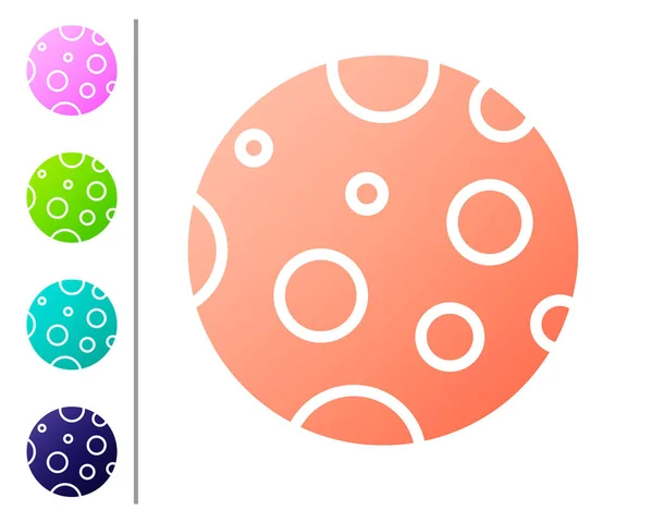 Icono Coral Moon Aislado Sobre Fondo Blanco Establecer Iconos Color — Vector de stock