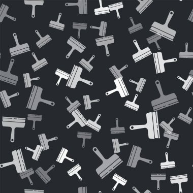 Pencereler için kauçuk temizleyicili gri temizlik servisi simge siyah arka planda izole edilmiş pürüzsüz desen. Silecek, kazıyıcı, silecek. Vektör İllüstrasyonu