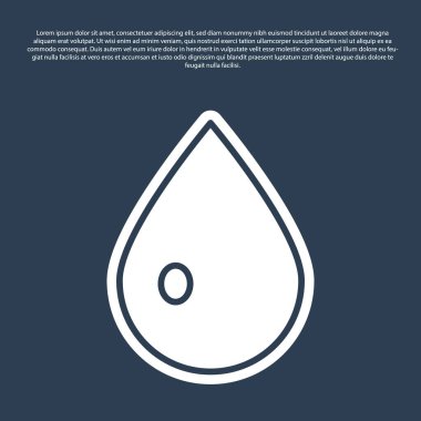 Mavi çizgi Su bırakma simgesi mavi arkaplanda izole edildi. Vektör İllüstrasyonu