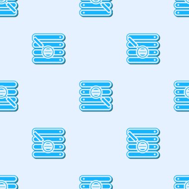 Tarayıcı penceresi simgesinde mavi çizgi Araması gri arkaplanda izole edilmiş pürüzsüz desen. Vektör İllüstrasyonu