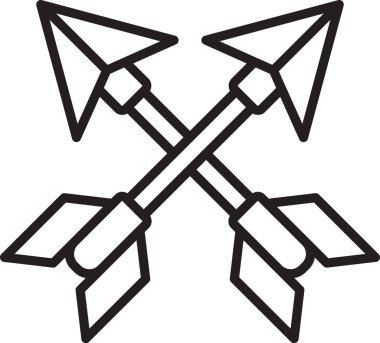 Siyah çizgi Beyaz arka planda yalıtılmış oklar simgesi geçti. Vektör İllüstrasyonu