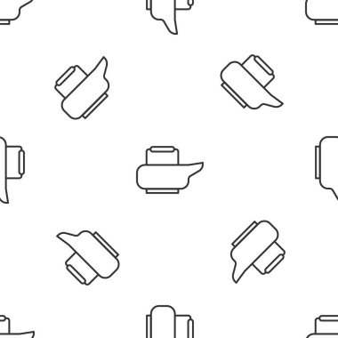 Gri çizgi Bedpan simgesi beyaz arka planda izole edilmiş kusursuz desen. Yatalak hastalar için tuvalet. Vektör İllüstrasyonu