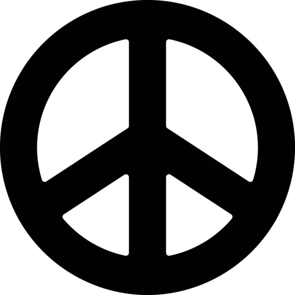 Icône Paix Noire Isolée Sur Fond Blanc Symbole Hippie Paix — Image vectorielle