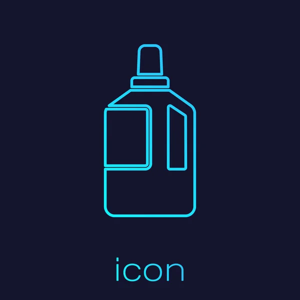 Turquoise Line Fabric Softener Icon Isolated Blue Background Liquid Laundry — Stock Vector
