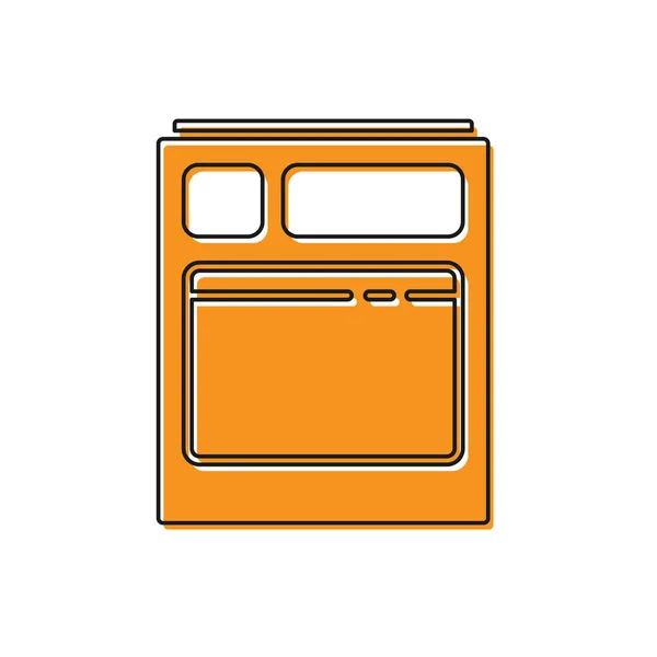 橙色厨房洗碗机图标隔离在白色背景 病媒图解 — 图库矢量图片