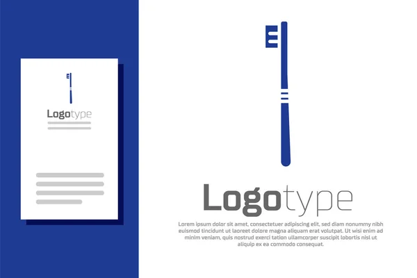 Blauwe Tandenborstel Pictogram Geïsoleerd Witte Achtergrond Logo Ontwerp Template Element — Stockvector