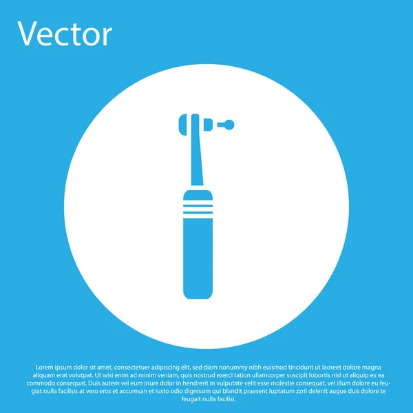 Ícone Broca Dente Azul Isolado Fundo Azul Punho Dentário Para — Vetor de Stock