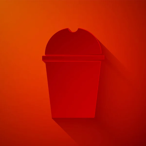 Papier Découpé Icône Verre Eau Isolée Sur Fond Rouge Verre — Image vectorielle