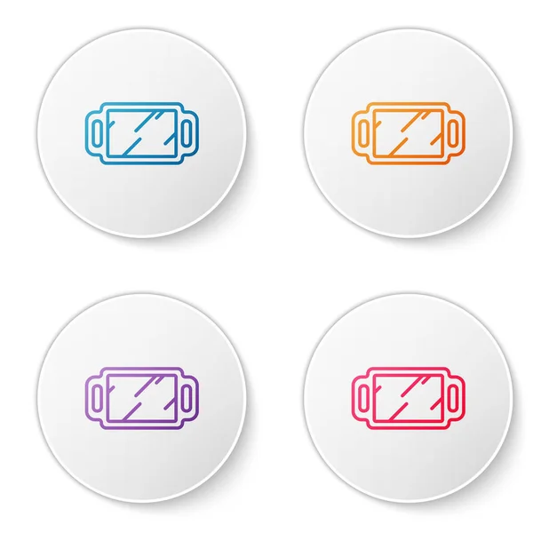 Color Line Hand Mirror Icon Isolated White Background Set Icons — Stock Vector