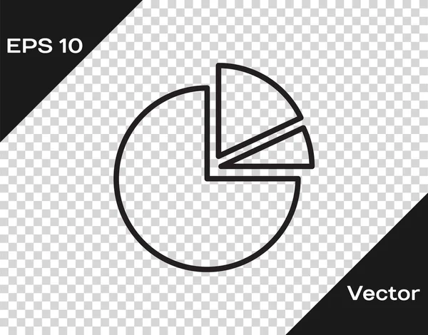 Linha Preta Gráfico Pizza Ícone Infográfico Isolado Fundo Transparente Diagrama — Vetor de Stock