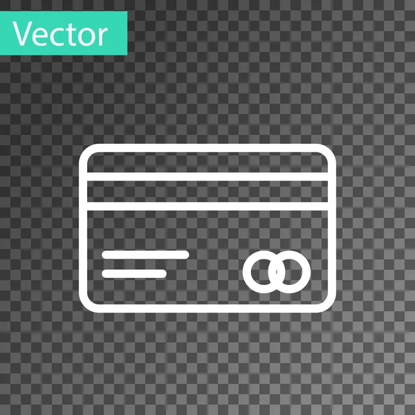 Línea Blanca Icono Tarjeta Crédito Aislado Sobre Fondo Transparente Pago — Vector de stock