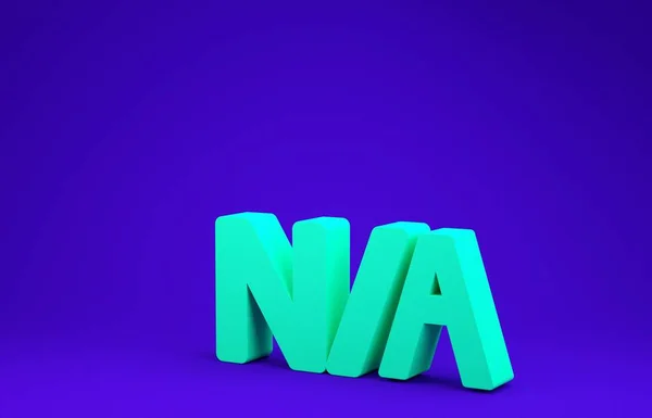 Grün Nicht zutreffendes Symbol isoliert auf blauem Hintergrund. 3D Illustration 3D Renderer — Stockfoto