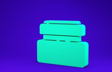 Yeşil Krem ya da losyon kozmetik tüp ikonu mavi arka planda izole edilmiş. Erkekler için vücut bakım ürünleri. 3d illüstrasyon 3B canlandırma