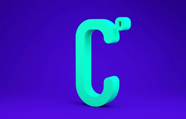 Icono Celsius verde aislado sobre fondo azul. 3D ilustración 3D render — Foto de Stock