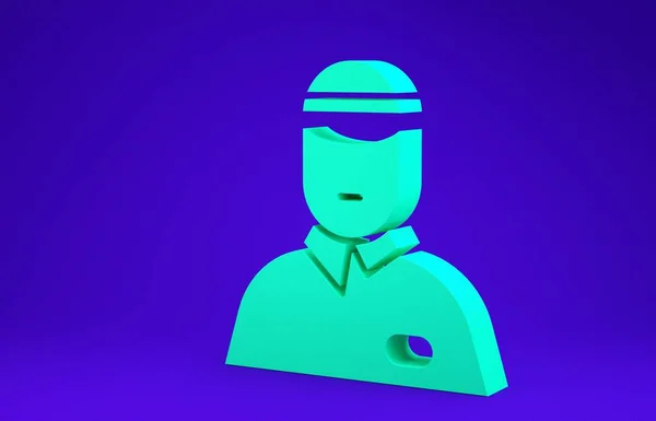 Green Seller icon isolated on blue background.  3d illustration 3D render