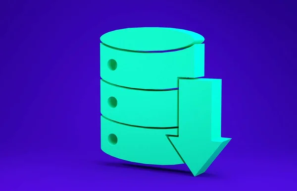 Servidor Verde, Datos, Web Hosting icono aislado sobre fondo azul. 3D ilustración 3D render — Foto de Stock