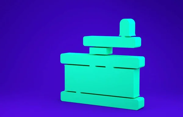 Zielona Ikona Szlifierki Ręcznej Izolowana Niebieskim Tle Koncepcja Minimalizmu Ilustracja — Zdjęcie stockowe