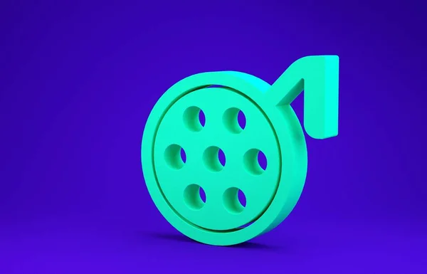Green Surgery lamp icon isolated on blue background. Minimalism concept. 3d illustration 3D render