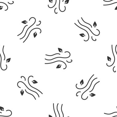 Gri Rüzgâr simgesi beyaz arka planda izole edilmiş. Rüzgarlı bir hava. Vektör İllüstrasyonu