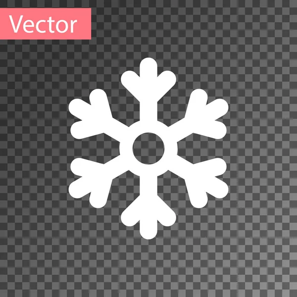 Weißes Schneeflockensymbol Isoliert Auf Transparentem Hintergrund Vektorillustration — Stockvektor