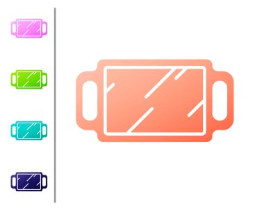 Mercan El ayna simgesi beyaz arkaplanda izole edilmiş. Renk simgelerini ayarla. Vektör İllüstrasyonu