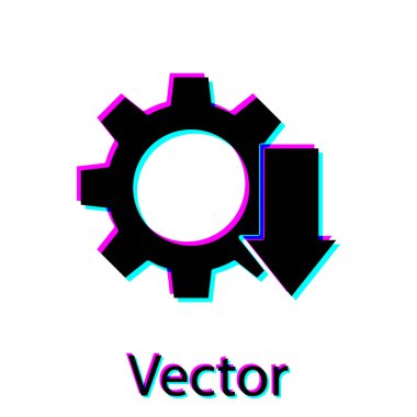Siyah Maliyet azaltma simgesi beyaz arkaplanda izole edildi. Vektör İllüstrasyonu