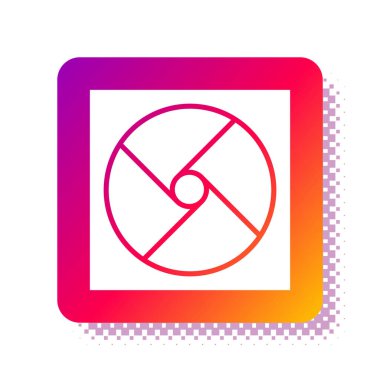 White Ventilation icon isolated on white background. Square color button. Vector Illustration