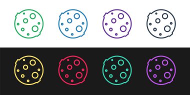 Ayın simgesini siyah ve beyaz arkaplanda izole et. Vektör İllüstrasyonu