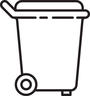 Siyah çizgi Çöp kutusu simgesi beyaz arkaplanda izole edildi. Çöp kutusu tabelası. Sepet simgesini geri dönüştür. Ofis çöpü ikonu. Vektör İllüstrasyonu