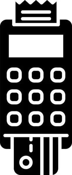 白の背景に隔離された挿入されたクレジットカードと印刷されたレシートアイコンとブラックPos端末 Nfc決済コンセプト ベクターイラスト — ストックベクタ