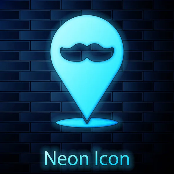 Gloeiende Neon Barbershop Icoon Geïsoleerd Bakstenen Muur Achtergrond Kapper Logo — Stockvector