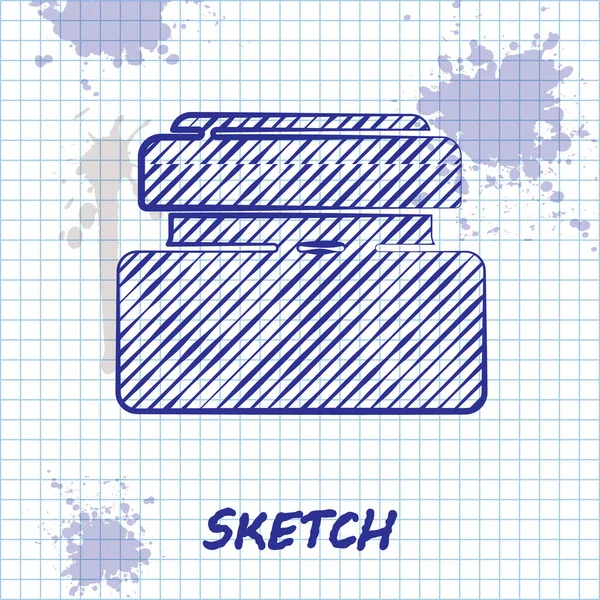 Sketch Line Krém Vagy Testápoló Kozmetikai Cső Ikon Elszigetelt Fehér — Stock Vector