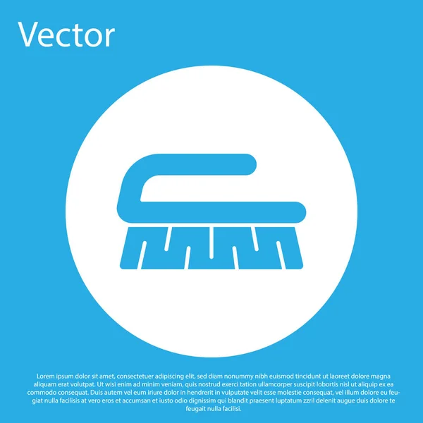Brosse Bleue Pour Nettoyer Icône Isolée Sur Fond Bleu Concept — Image vectorielle