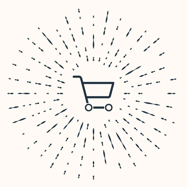 Иконка Grey Shopping Cart Изолирована Бежевом Фоне Концепция Онлайн Покупки — стоковый вектор