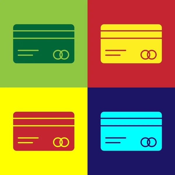 Pop Art Icône Carte Crédit Isolé Sur Fond Couleur Paiement — Image vectorielle