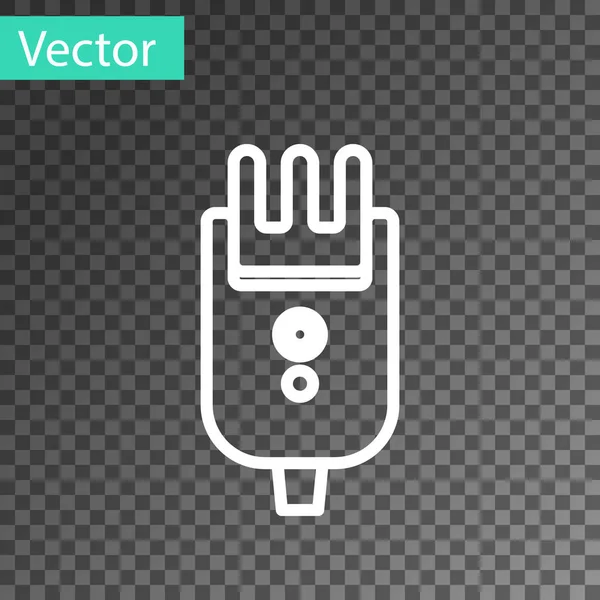 Línea Blanca Cortadora Cabello Eléctrica Icono Máquina Afeitar Aislado Sobre — Vector de stock