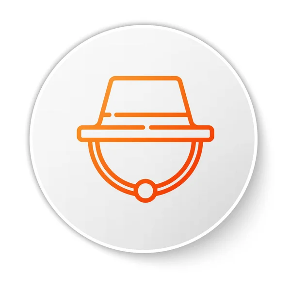 Oranžová Čára Camping Klobouk Ikona Izolované Bílém Pozadí Beach Hat — Stockový vektor