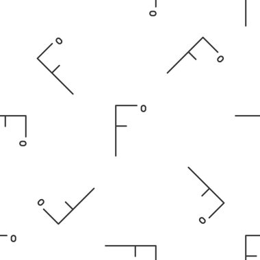 Gri çizgi Fahrenheit simgesi beyaz arka planda izole edilmiş kusursuz desen. Vektör İllüstrasyonu
