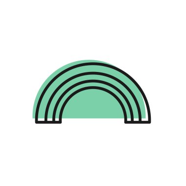 Siyah çizgi gökkuşağı simgesi beyaz arkaplanda izole edildi. Vektör İllüstrasyonu